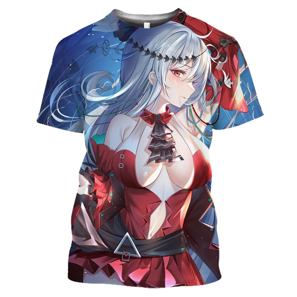 Baibao QIQI Anime Arknights 3D Bedrukte T-shirts Mannen Vrouwen Game Cosplay Sexy Gril Grafische Tee Casual O-hals Zomer Ovesized T-shirt XL