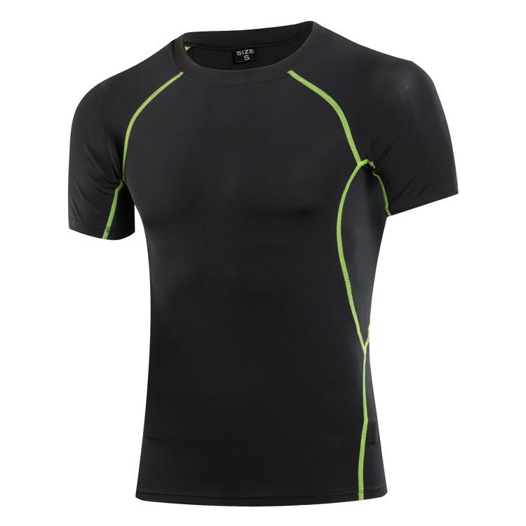 YOUNAXIN Fitness-T-shirts voor heren Panty Hardlopen Fietsen Bodybuilding Korte mouw Training Joggen Sportshirt Buiten Tops XXL groen/zwart