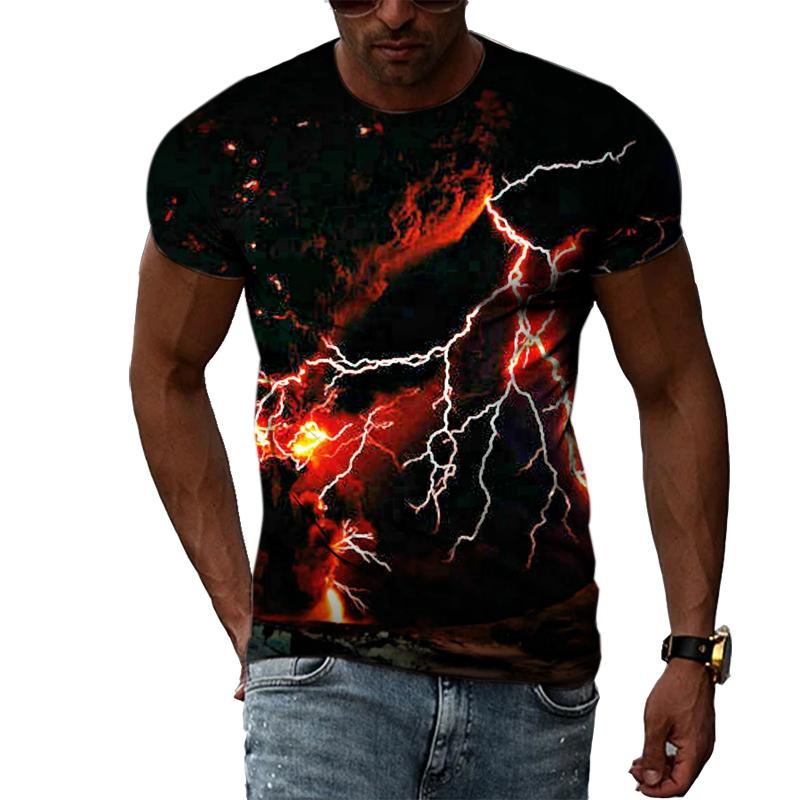 Xin nan zhuang Nieuwe 3D Trendyol Mannen Natuurlijke Landschap Grafische T-shirts Zomer Mode Hip Hop Casual Print T-shirt Persoonlijkheid Knappe Tee Top XL
