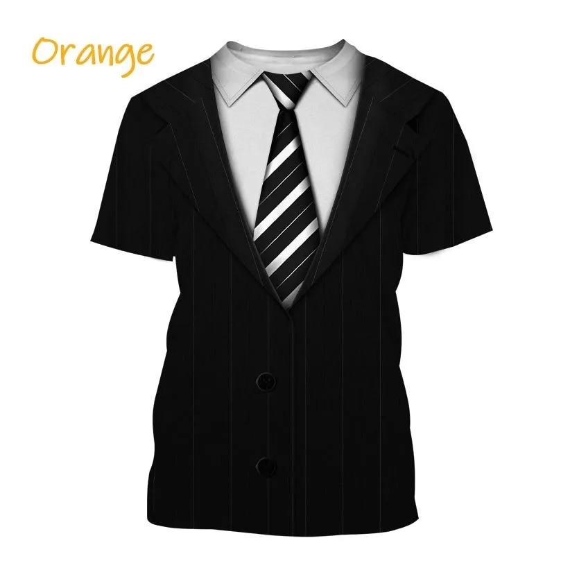Bobby 2 Zomer Mannen Smoking Retro Stropdas Pak T-shirt Strikje 3d Print T-shirt Casual Korte Mouwen Straat Grappig Nep pak Top XXL
