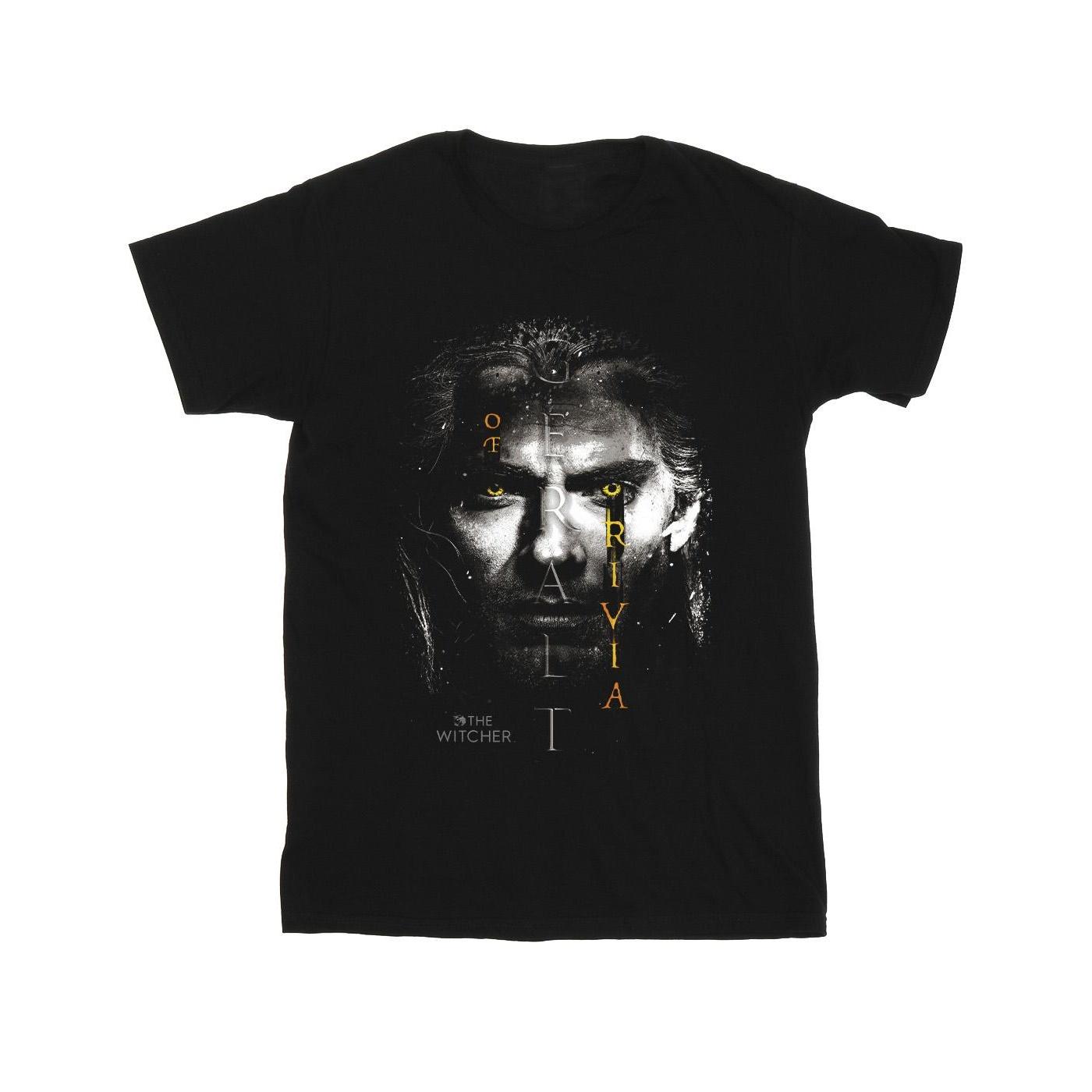 Pertemba FR - Apparel Netflix Heren The Witcher Geralt Glowing Eyes T-shirt 5XL
