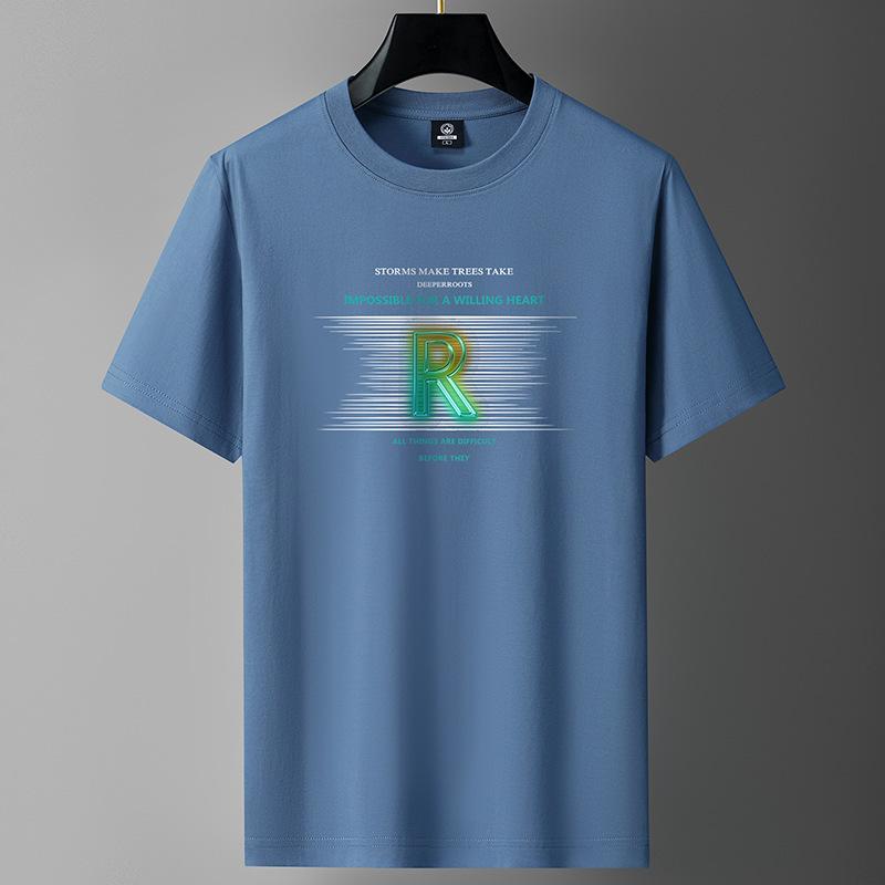 Bistrota R M-6XL Puur katoenen heren T-shirt met korte mouwen en ronde hals voor jongens, casual T-shirt XL