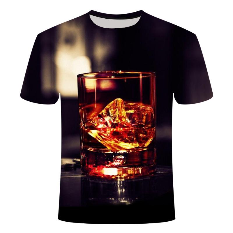 HerSight Casual O Hals Mannen 3D Drink Gedrukt T-shirt Mannelijke Zomer Outfit Tee Sportwear T-shirts Korte Mouw Losse Tops 6XL
