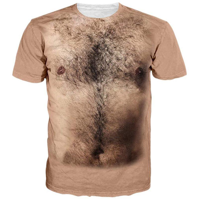 Chengyu Muscle Body 3D Print T-shirt Heren Zomer T-shirt Kleding Mode Straat Tees Grappig Vleespatroon Korte Mouw Trendy Tops L