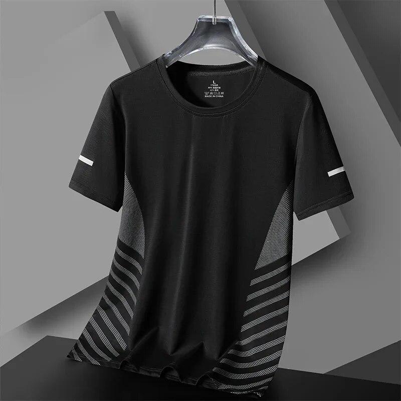 Milost Zomer Running Sport Tee Mode Sneldrogend Materiaal Korte mouwen Tops Casual O-hals Los T-shirt Outdoor Fitness Heren T-shirt XL
