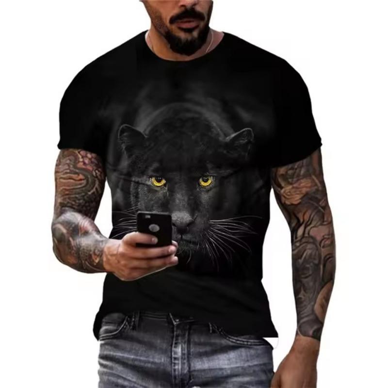Forever Men Mode Populaire Nieuwe Panther grafische t-shirts Zomer Trend Mannen Casual Knappe Korte Mouw 3D Animal Printing O-hals Tees Tops 6XL