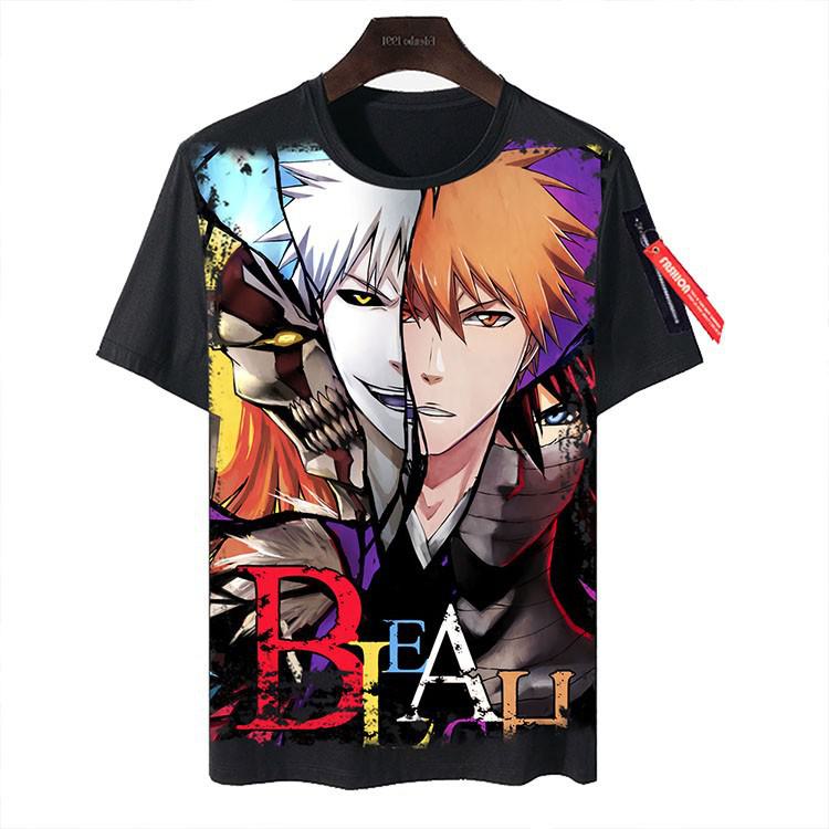 Wish Today Kurosaki Ichigo Death God Bleach T-shirt: Korte mouwen grensoverschrijdende kleding M