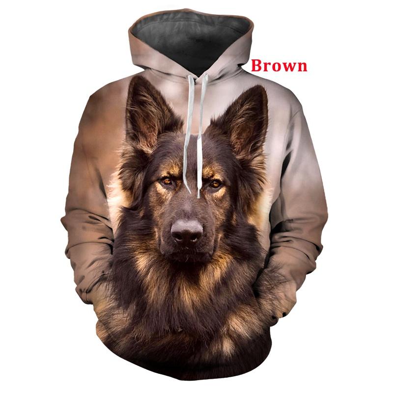 ETST WENDY 05 Grappige dierenhond 3D-geprinte hoodie Zwarte Duitse herder Hoodies Sweatshirts Tops M