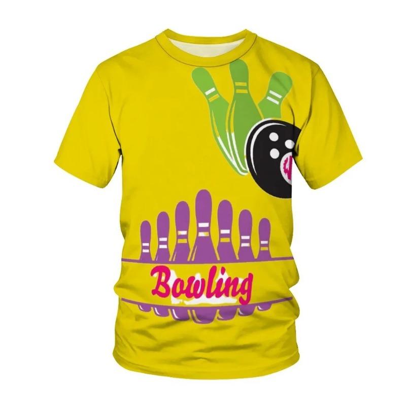 ETST0013 Summer New 3d tShirt Latest Popular Holographic Sports Bowling T-Shirt Printed Fashion Men and Women Short Sleeve 6XL
