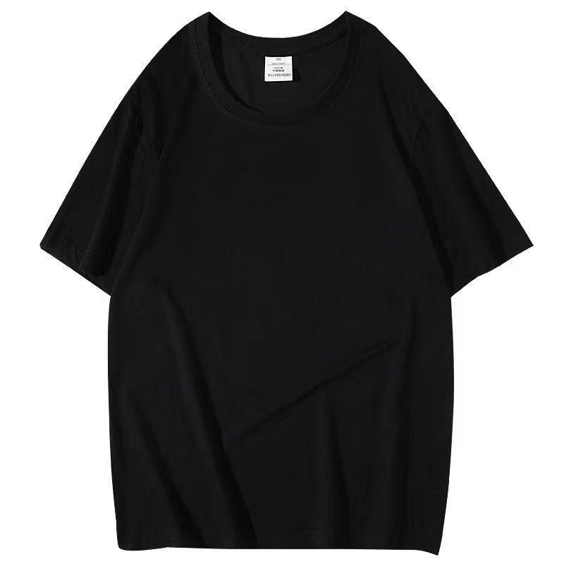 Top Men Wardrobe Heren 180g katoenen zomer T-shirt met korte mouwen, ronde hals en logo M