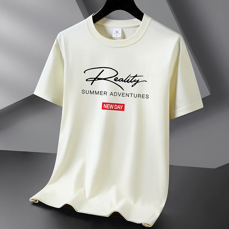 AI Supermarket Unisex Pure Katoenen Korte Mouw Trendy Casual T-shirts - Grote Maten Zomer Tops XL abrikoos