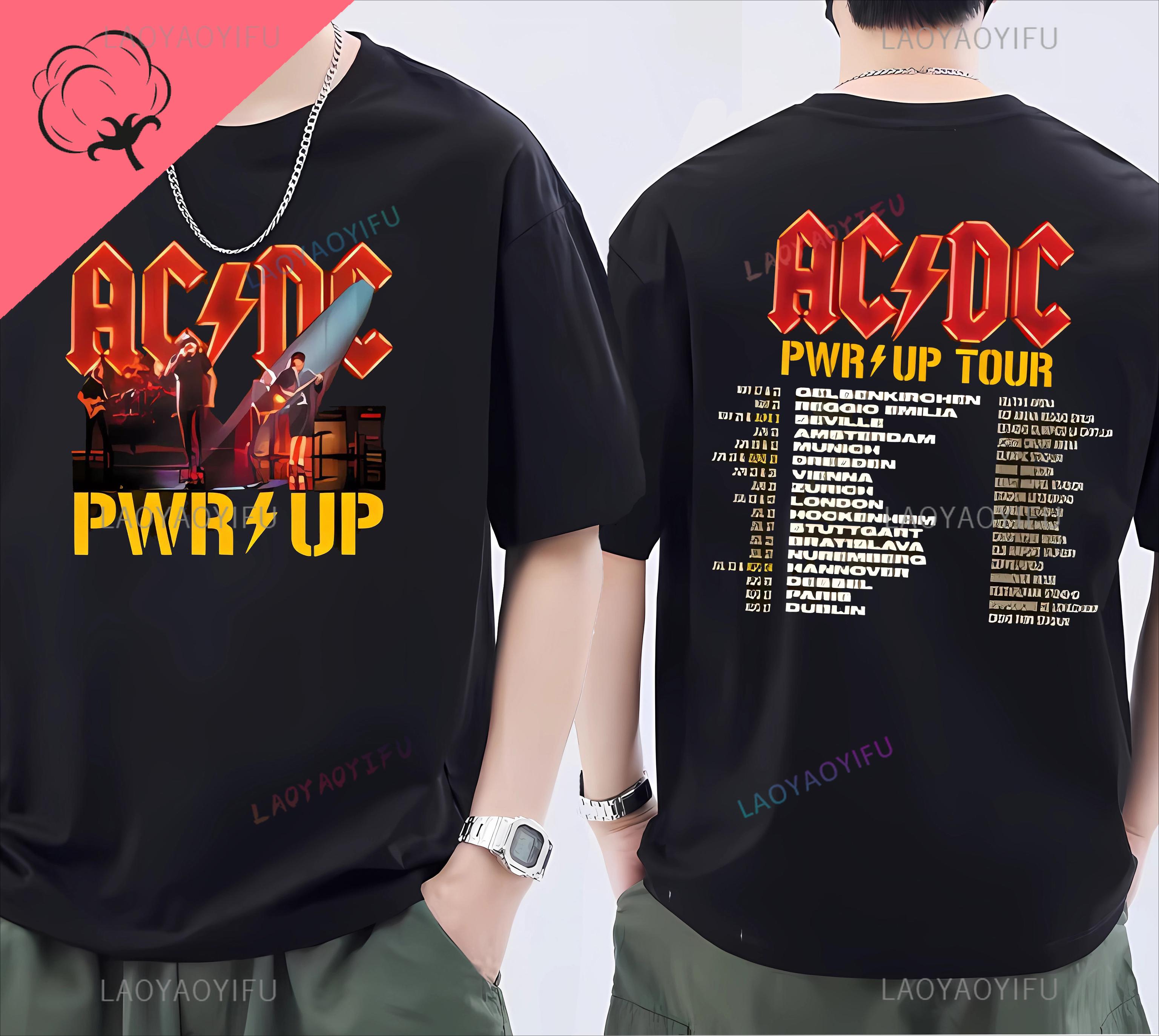 The best product for you Pwr Up World Tour Dubbelzijdig Shirt Kleding op maat voor beroemdheden grafische t-shirts Street Fashion Korte mouw L