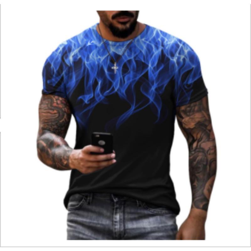 ETST 012 Grappige Heren T-Shirt 3D Bedrukte T-shirts Oversized Losse Korte Mouw Zomer Mannen Kleding Vintage Straat Effen Patroon Tees tops 4XL