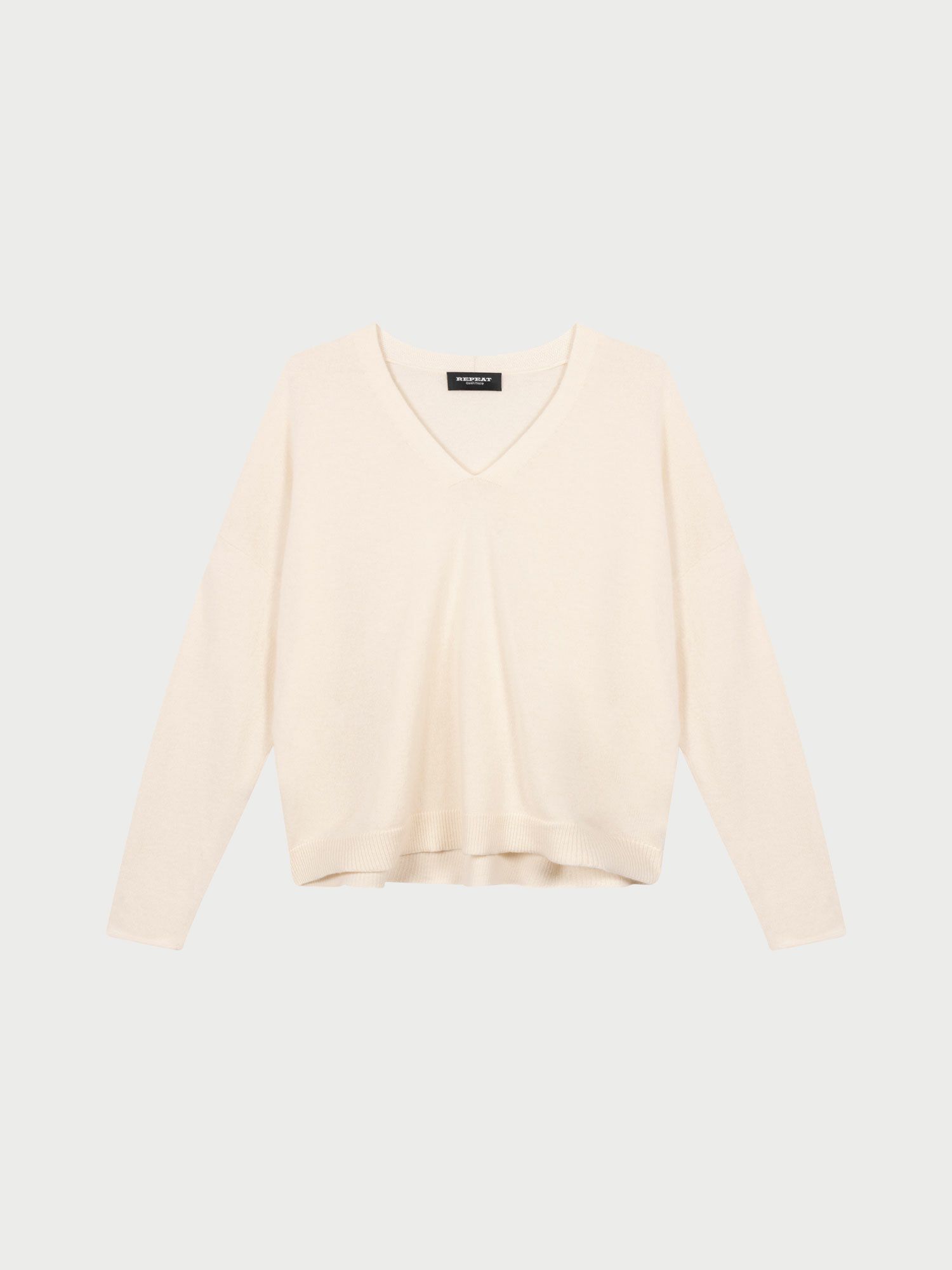 REPEAT cashmere Losvallende cashmere V-hals trui