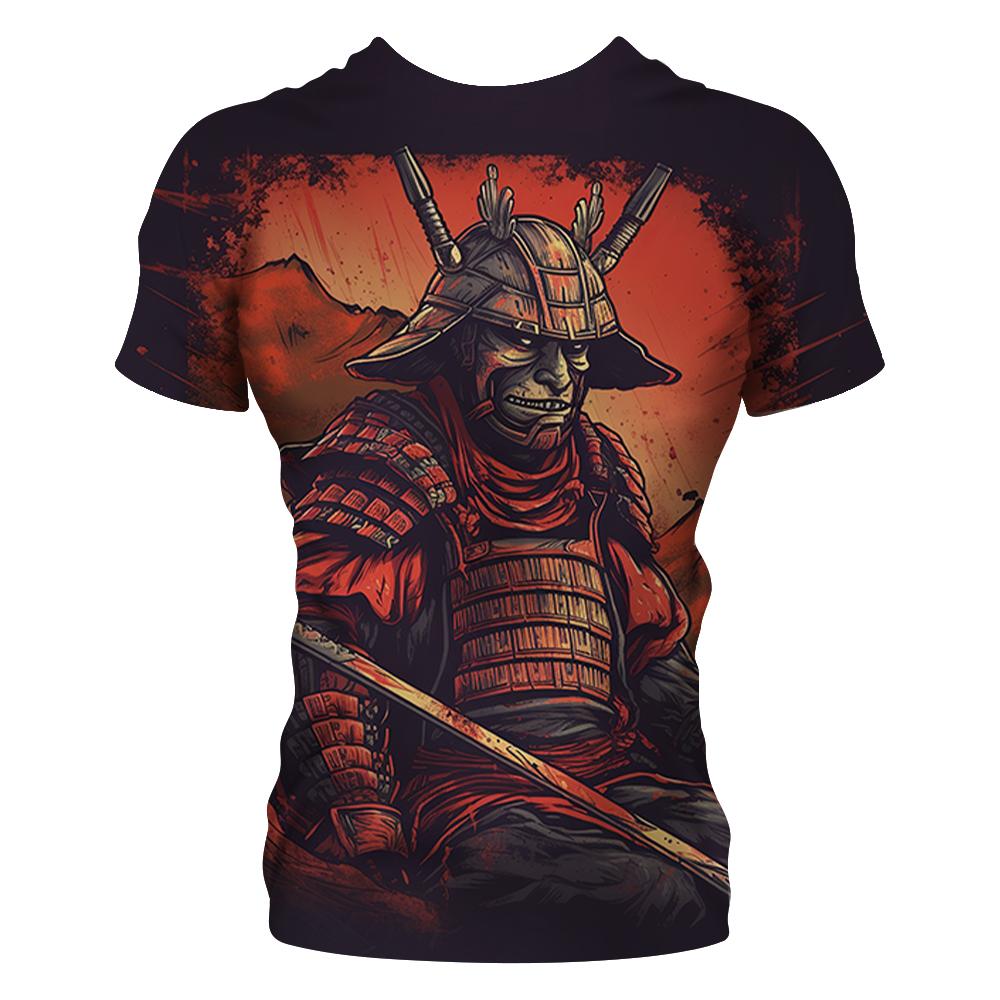 ETST 03 Nieuwe Samurai T-shirt 3D Gedrukt Korte Mouw Samurai Shirt Casual Retro Heren T-shirt Plus Size Retro Herenkleding XL