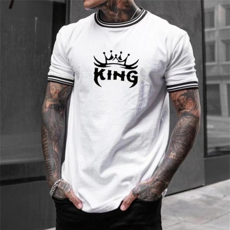 ETST 07 Zomer T-shirt Heren 3D Koning Gedrukt Tops Mode Unisex Tee Korte Mouw O-hals Oversized T-shirt Nieuwe Casual Vakantie shirt Mannelijke 5XL