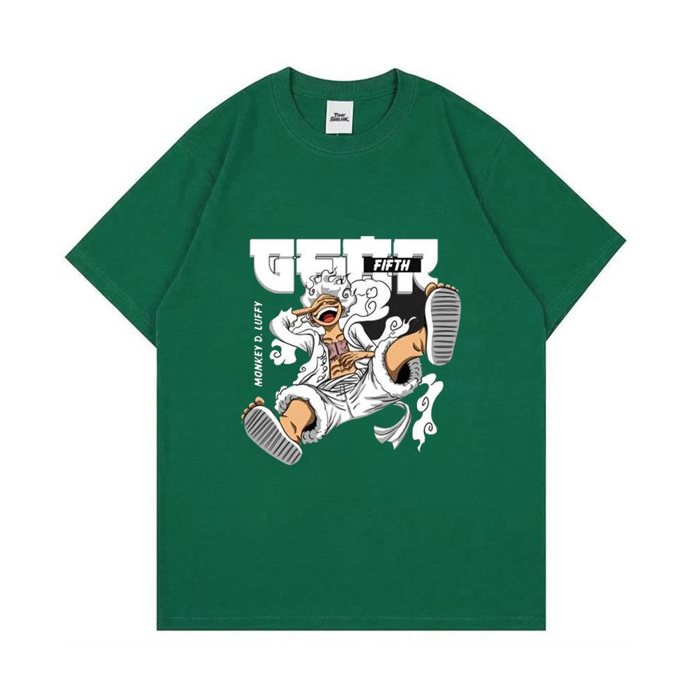 Nihao Japanse Anime T-shirt Luffy gear 5Pure Zomer Katoen Oversized heren T-shirt Street Fashion Unisex T-shirt 4XL