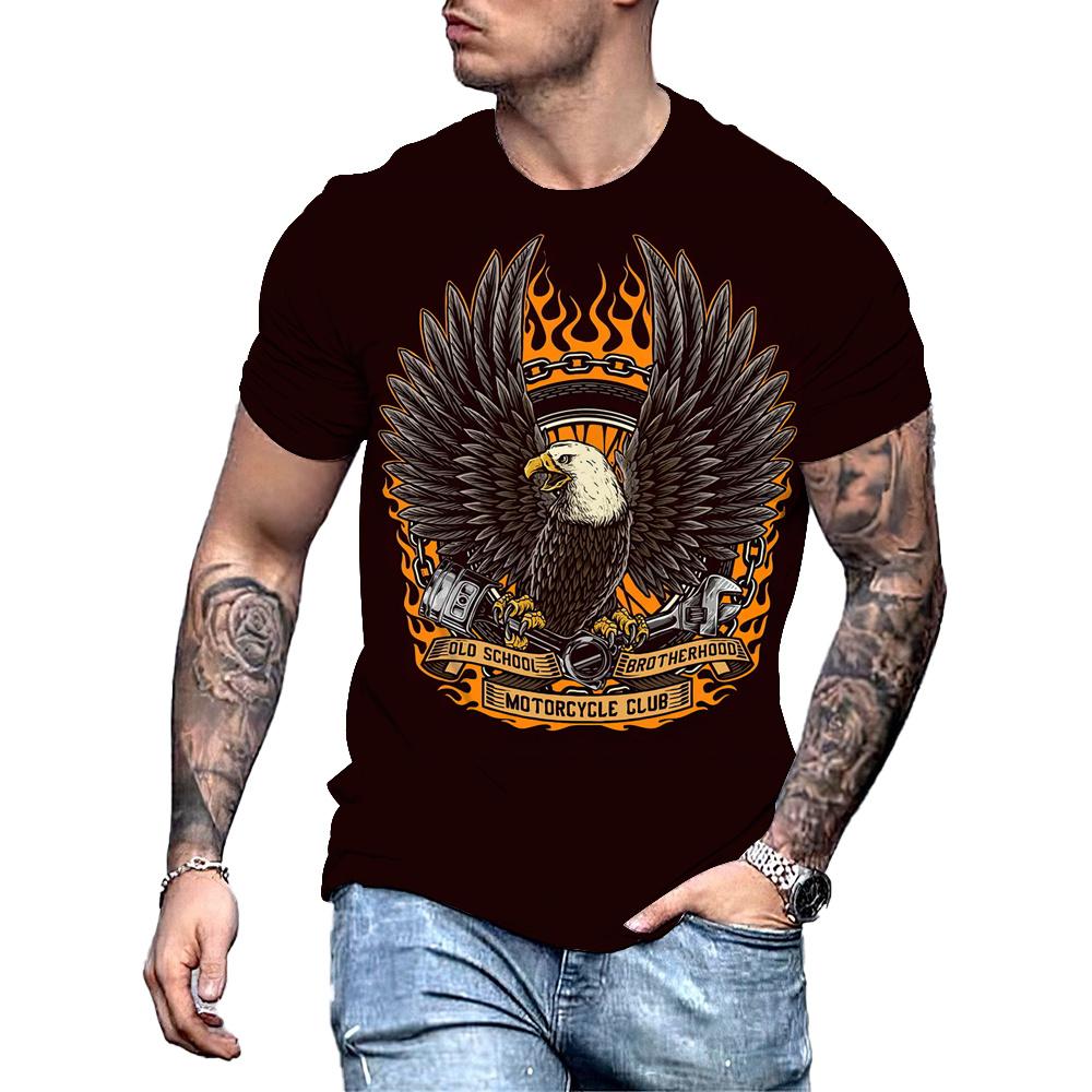 Kukebang Zomer Mode 3D Print T-shirt O Hals Streetwear Casual Korte Mouw Tee Prints Mannen | Heren T-shirts Zomer 3d | T-shirts met dierenprint 6XL