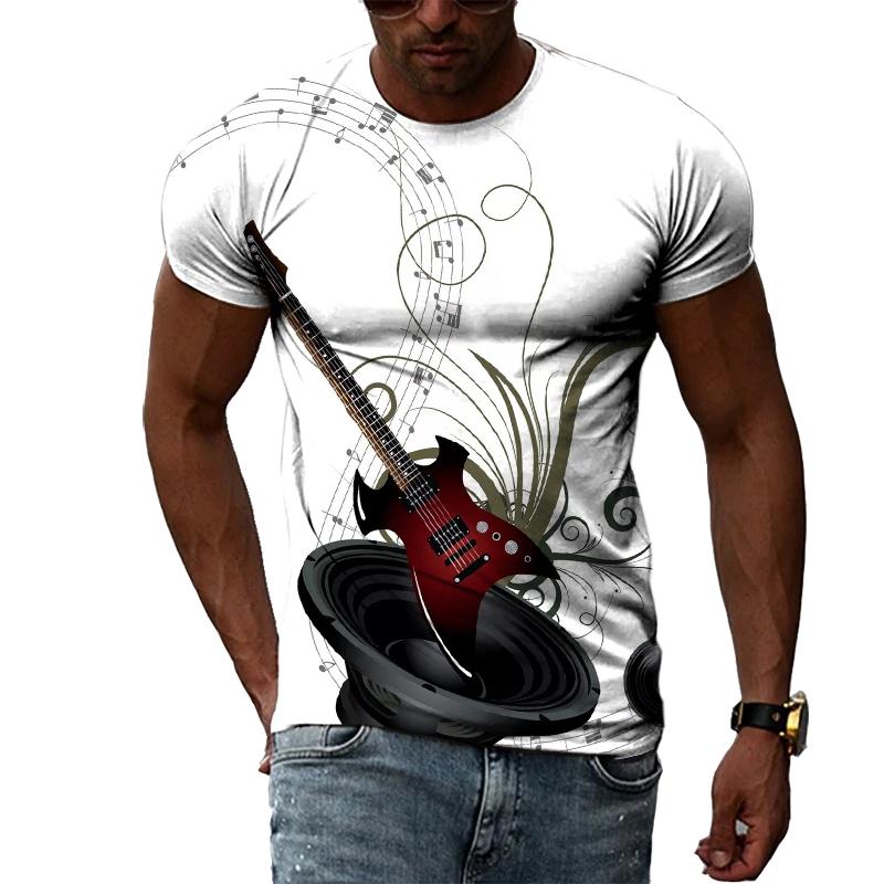 ETST WENDY 05 Mode Cool Stijl Gitaar grafische t-shirts Voor Mannen Zomer Interessante Creativiteit Patroon T-shirt Trend harajuku streetwear 4XL
