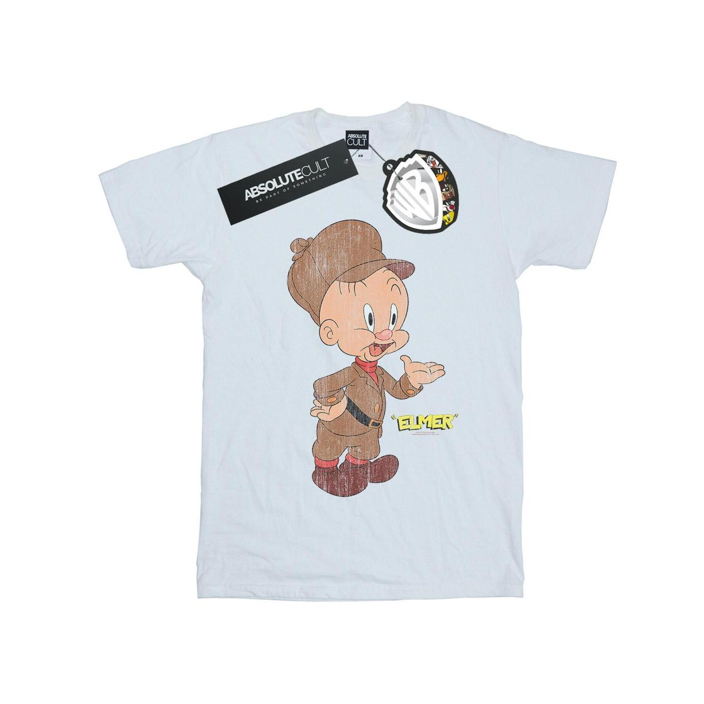 Looney Tunes Heren Elmer Fudd Distressed T-shirt M wit