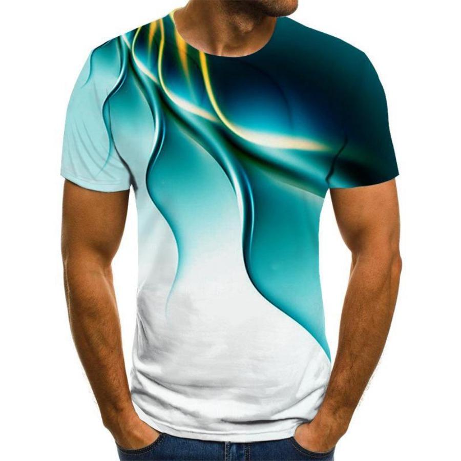 No. 11 Fashion Lente Zomer Tops Mannen Plus Size Kleding 3D Print T-shirt Flash Patroon Tees O Hals Korte Mouw Top Ademende Man Shirts XXXL