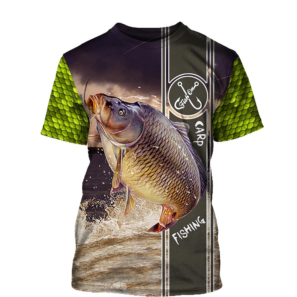Subilier Zomervissen 3D Over Bedrukte Kleding Cool Heren Vis T-shirt XL