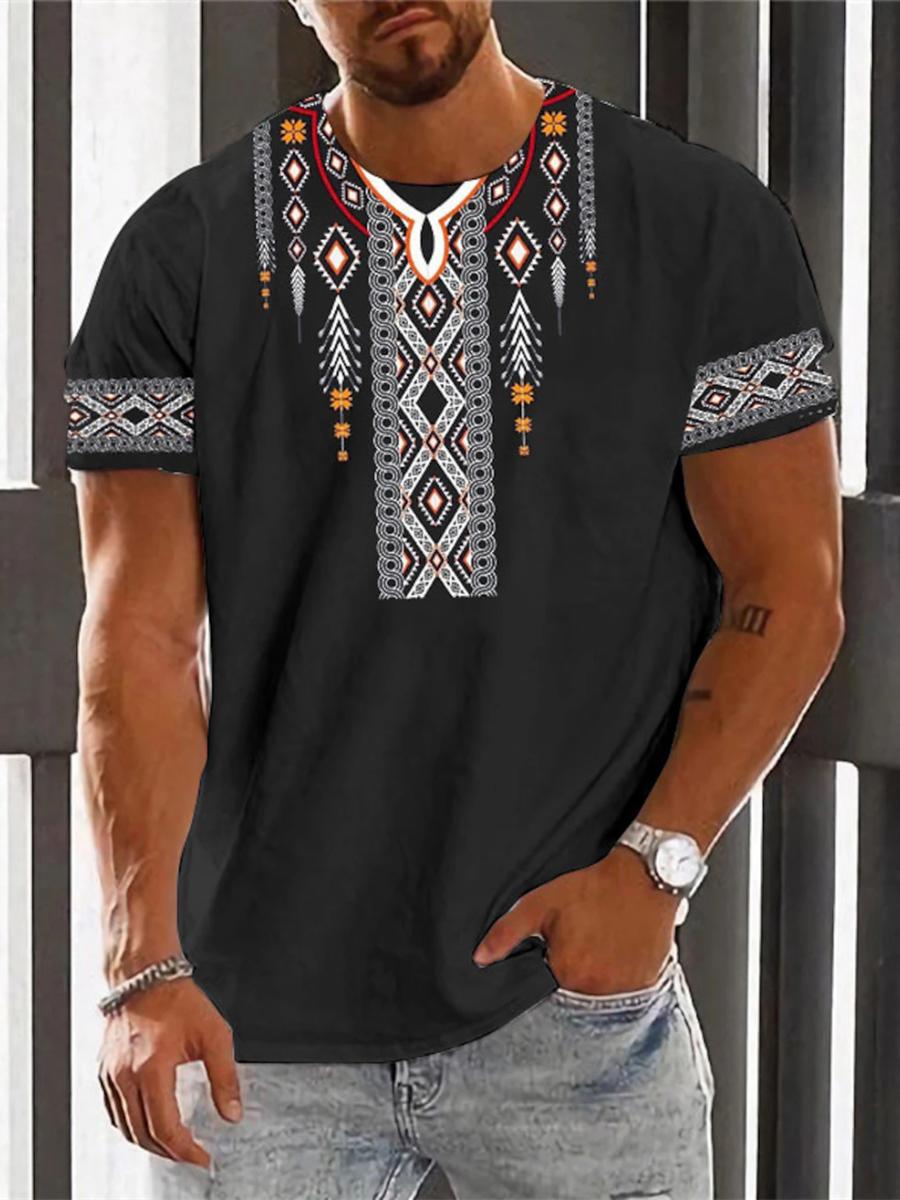 MAITA Elite Fashions Vintage Etnische T-shirt 3D Print Kleding O-hals Mannen Tops Oversized Korte Mouw Tee Zomer Losse Mannelijke Streetwear Herenkleding 6XL
