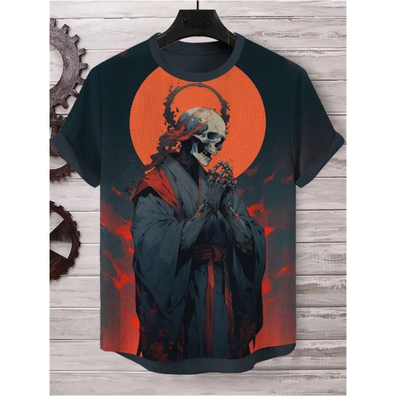 ETST 007 Heren T-shirt Zomer T-shirt Casual Korte Mouw Top O Hals T-shirt Losse Micro Elasticiteit Retro Mode Ademende Herenkleding 6XL