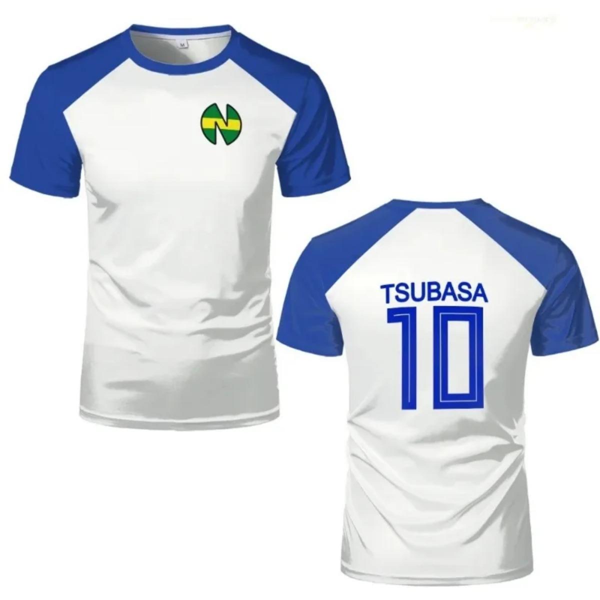 Laoxu Tsubasa School Nansei Olive en Benji Captain Animated Jersey Heren 3D Print T-shirt Harajuku Streetwear Unisex Kleding M blauw
