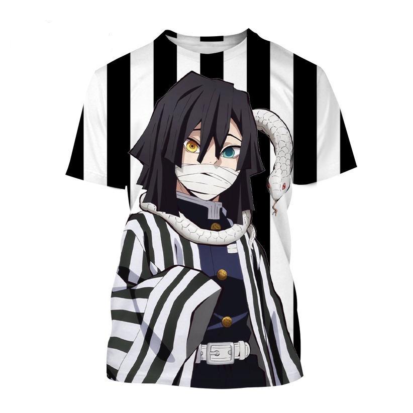 Men look 3D Clothes Zomer Anime Demon Slayer Kimetsu geen Yaiba Kamado Nezuko Kochou Shinobu Cosplay 3D Print Fashion T-Shirt Cartoon Korte Mouw 160