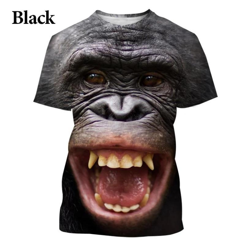 WowClassic Mode Casual Orang-oetan Aap T-shirt 3D-printen Grappig Hip-hop T-shirt Dier Persoonlijkheid Hip-hop T-shirt M