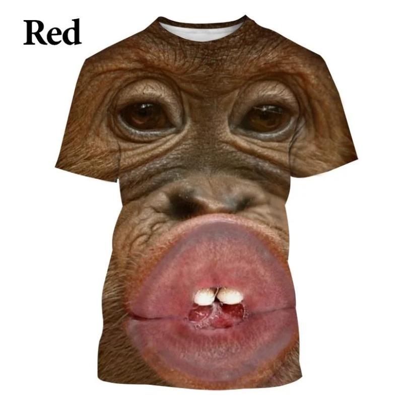 WowClassic Mode Casual Orang-oetan Aap T-shirt 3D-printen Grappig Hip-hop T-shirt Dier Persoonlijkheid Hip-hop T-shirt L