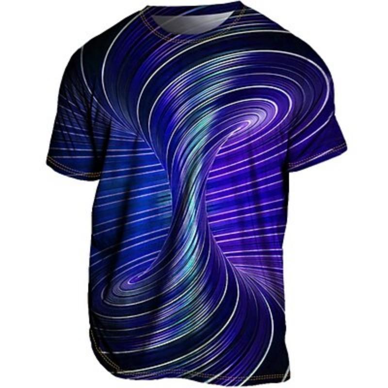 ETST 007 Heren T-shirt Grafisch Optische Illusie Ronde Hals Kleding 3D Print Buiten Casual Dagelijks Sport Korte Mouw Print Vintage Mode Kleding XL