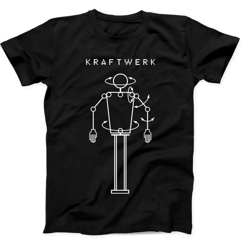 Great Deal 230 g/m² 100% katoen Kraftwerk Robot elektronische synthesizer popmuziek cadeau zwart T-shirt B350 2XL zwart