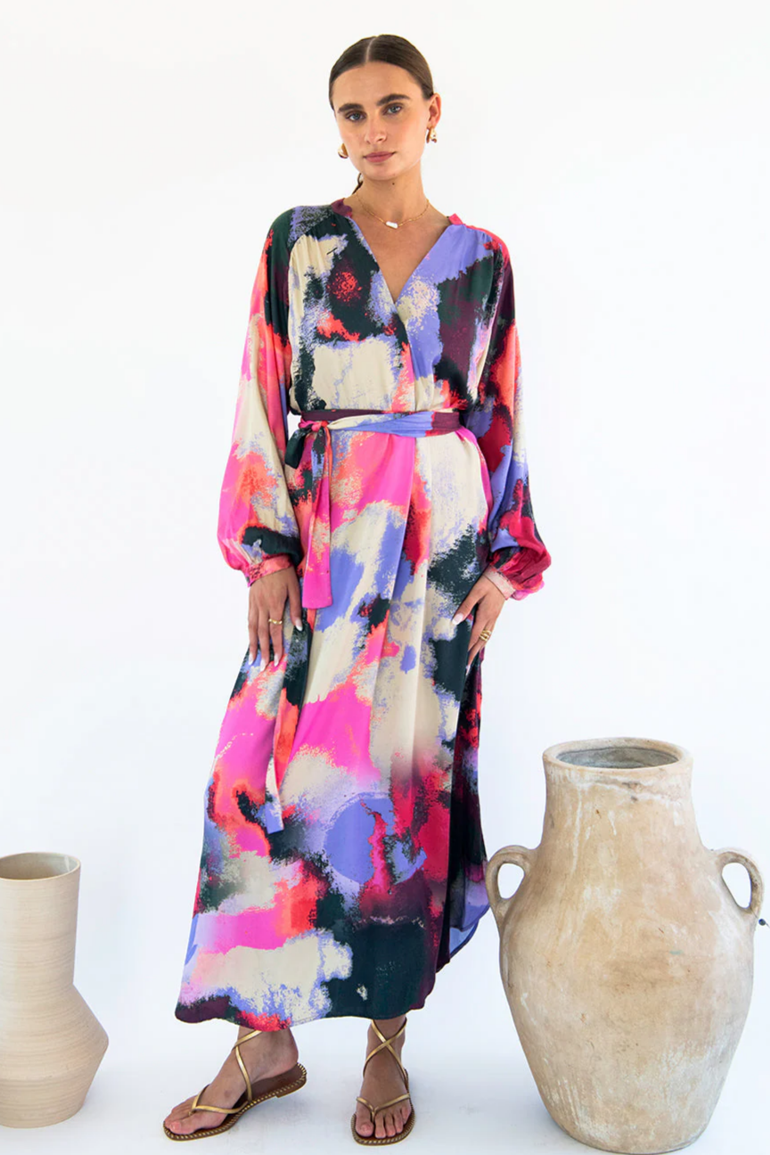 Neu Nomads Damen vegan Kleid Sunita Big Gem Print