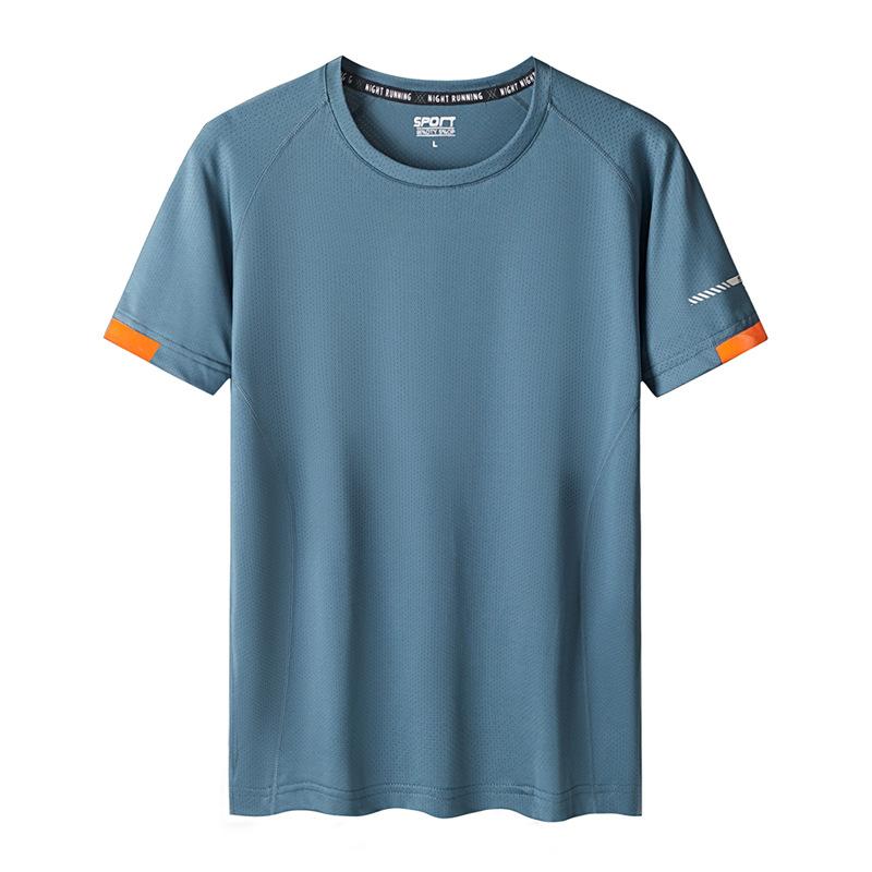 IELGY T-shirt heren sport buiten groot formaat stretch korte mouwen sneldrogende kleding 6XL blauw
