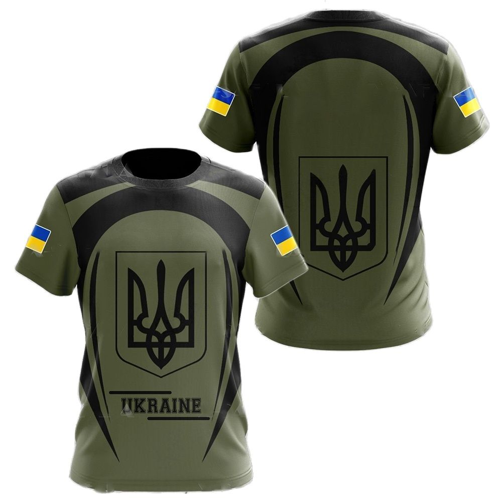 ETST WENDY Oekraïne Heren T-shirts Oekraïense Vlag Shirt 3D Bedrukt O-hals Oversized Korte Mouwen Jersey Mode Herenkleding Streetwear M