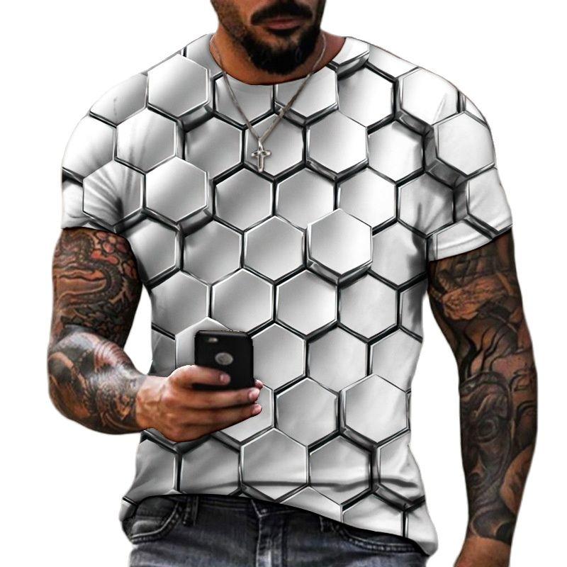 Wengy 2 3D T-shirt Voor Mannen Mode Hip Hop O-hals Korte Mouw Tops Abstract Harajuku Mannen T-shirts Oversized Tees Shirt man Kleding 2XL