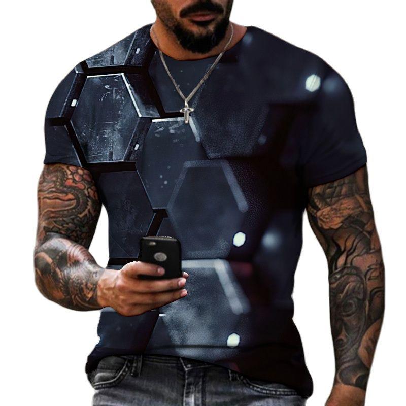 Wengy 2 3D T-shirt Voor Mannen Mode Hip Hop O-hals Korte Mouw Tops Abstract Harajuku Mannen T-shirts Oversized Tees Shirt man Kleding 3XL