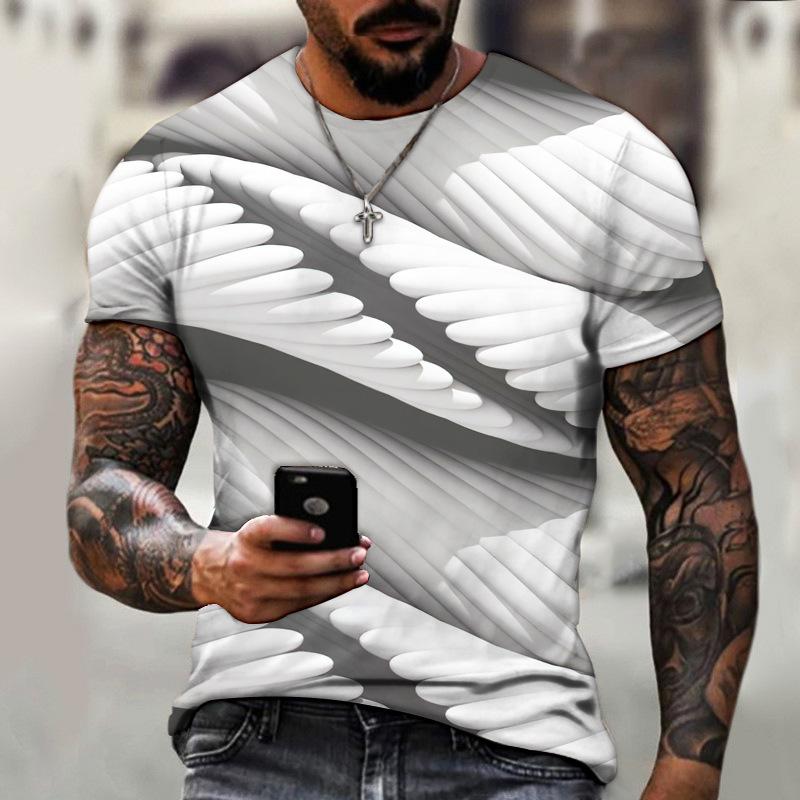Wengy 2 3D T-shirt Voor Mannen Mode Hip Hop O-hals Korte Mouw Tops Abstract Harajuku Mannen T-shirts Oversized Tees Shirt man Kleding M