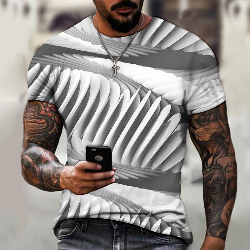 Wengy 2 3D T-shirt Voor Mannen Mode Hip Hop O-hals Korte Mouw Tops Abstract Harajuku Mannen T-shirts Oversized Tees Shirt man Kleding 2XL