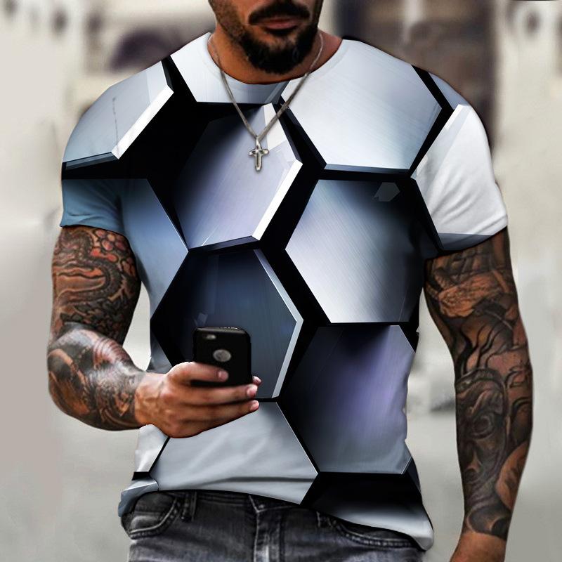 Wengy 2 3D T-shirt Voor Mannen Mode Hip Hop O-hals Korte Mouw Tops Abstract Harajuku Mannen T-shirts Oversized Tees Shirt man Kleding 2XL