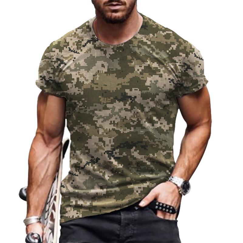 Nihao Heren Camo T-shirts Korte Mouw Ronde Hals Zomer Training Sport Casual Tops Oversized Losse Ademende Straat Mannelijke T-shirts 6XL XXXL