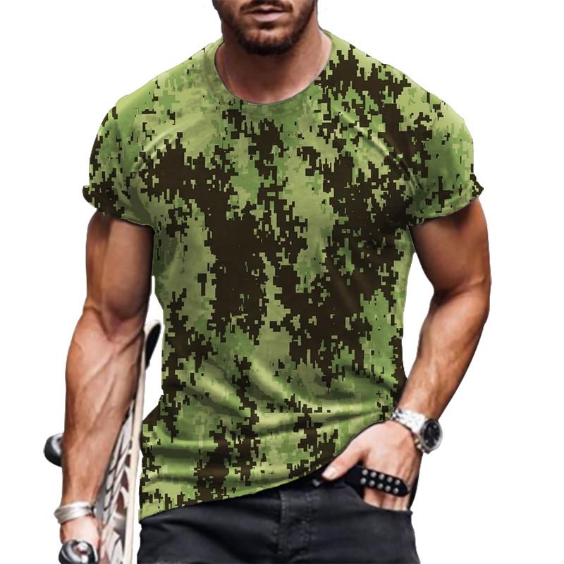 Nihao Heren Camo T-shirts Korte Mouw Ronde Hals Zomer Training Sport Casual Tops Oversized Losse Ademende Straat Mannelijke T-shirts 6XL XL