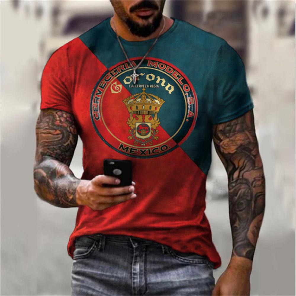 TIP723 Zomer mannen Casual Mode Guinness 3D Print T-shirt Losse O-hals Lichtgewicht Korte Mouw Oversized T-shirts Mannen Kleding XL