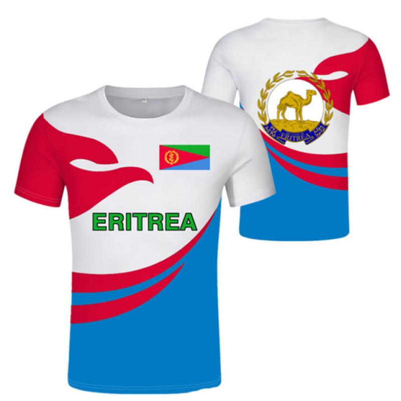 ETST 07 Eritrea Vlag T-shirt Heren T-shirt Korte mouwen T-shirt Gratis Aangepaste Naam Nummer De Staat Eritrea Jersey Sweatshirt Oversized M
