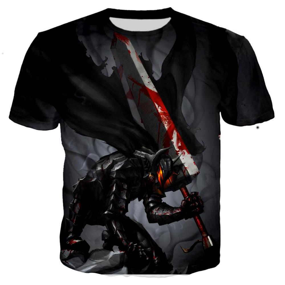 Baibao QIQI Berserk T-shirt Heren 3D Geprinte T-shirts Mode Casual Harajuku Stijl T-shirt Streetwear Oversized Tops XL