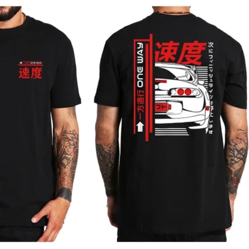 Nihao Japanse stijl auto T-shirts rugprint Street Wear origineel ontwerp EU-maat 100% katoenen tops Tee Homme 4XL