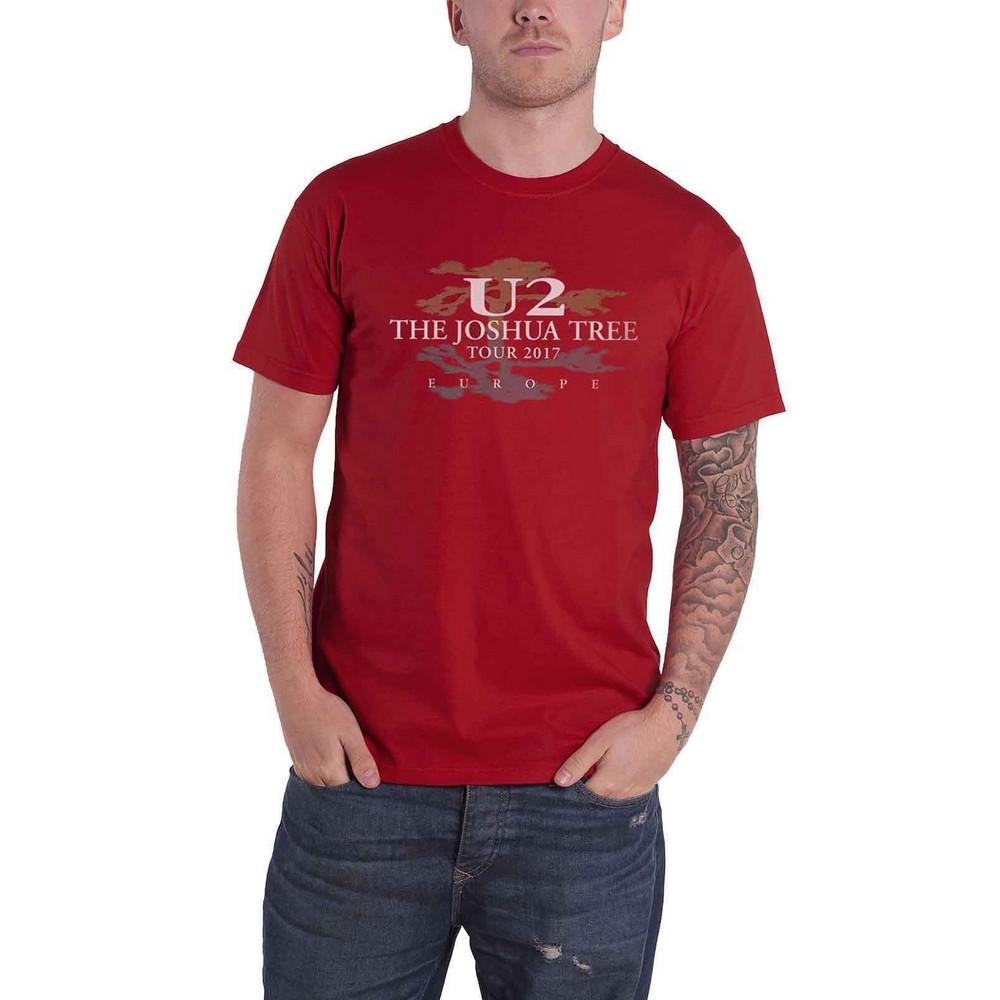 U2 Unisex volwassen Joshua Tree T-shirt met rugprint M rood