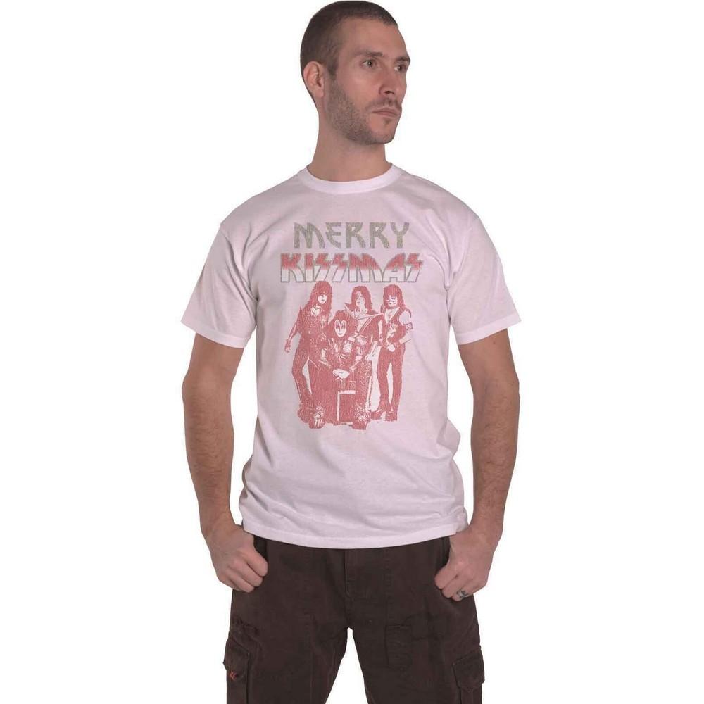Kiss Kus Unisex volwassen Merry mas katoenen T-shirt XL wit